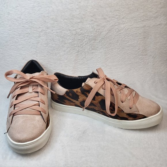 Abata Sneakers With Blush & Leopard Design Sizes Varies - Picture 1 of 8